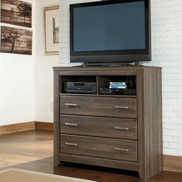 Signature Design by Ashley Juararo Dark Brown Media Chest Bed Bath