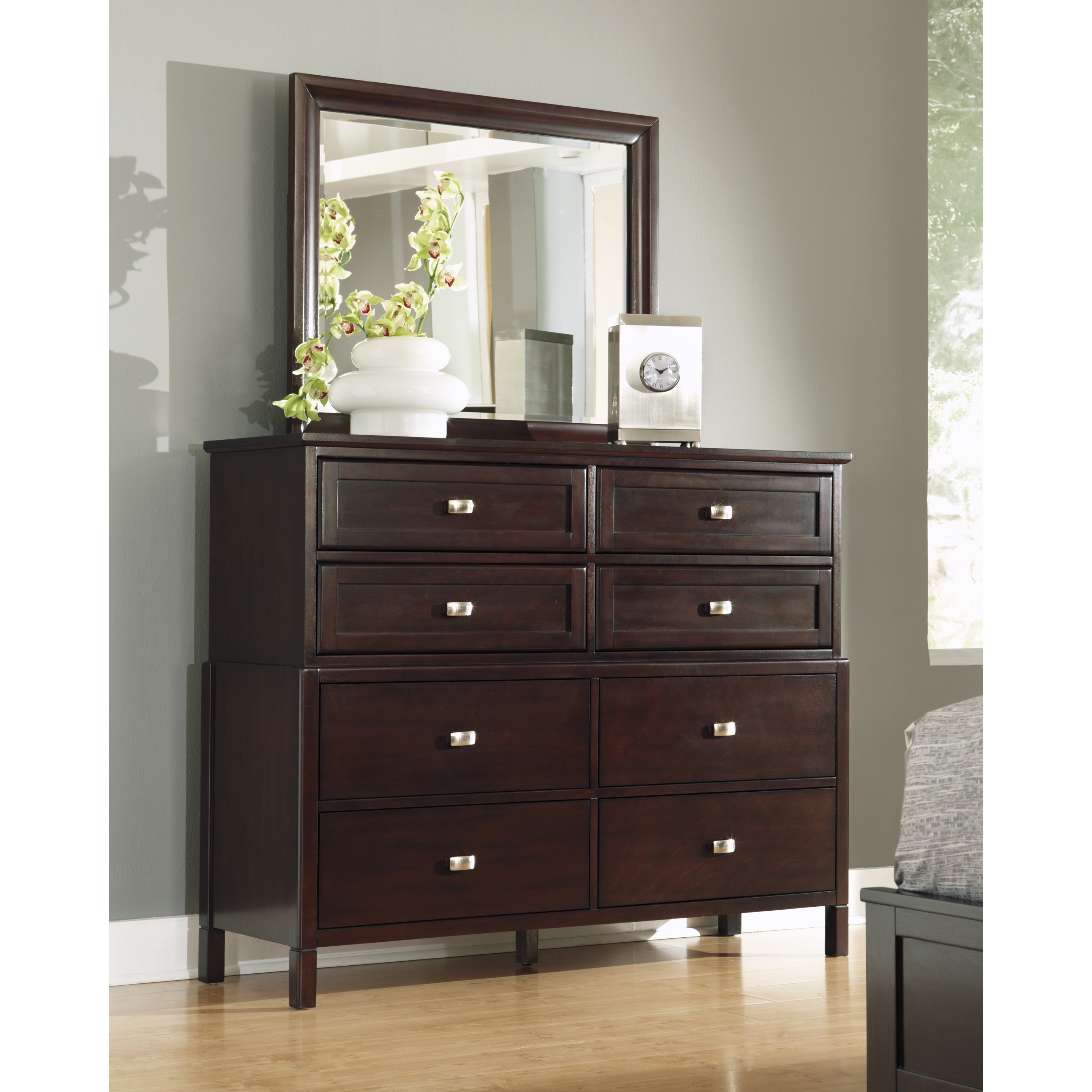 Signature Design By Ashley Signature Designs By Ashley Karolino Dark Brown Dresser Brown Size 8 drawer