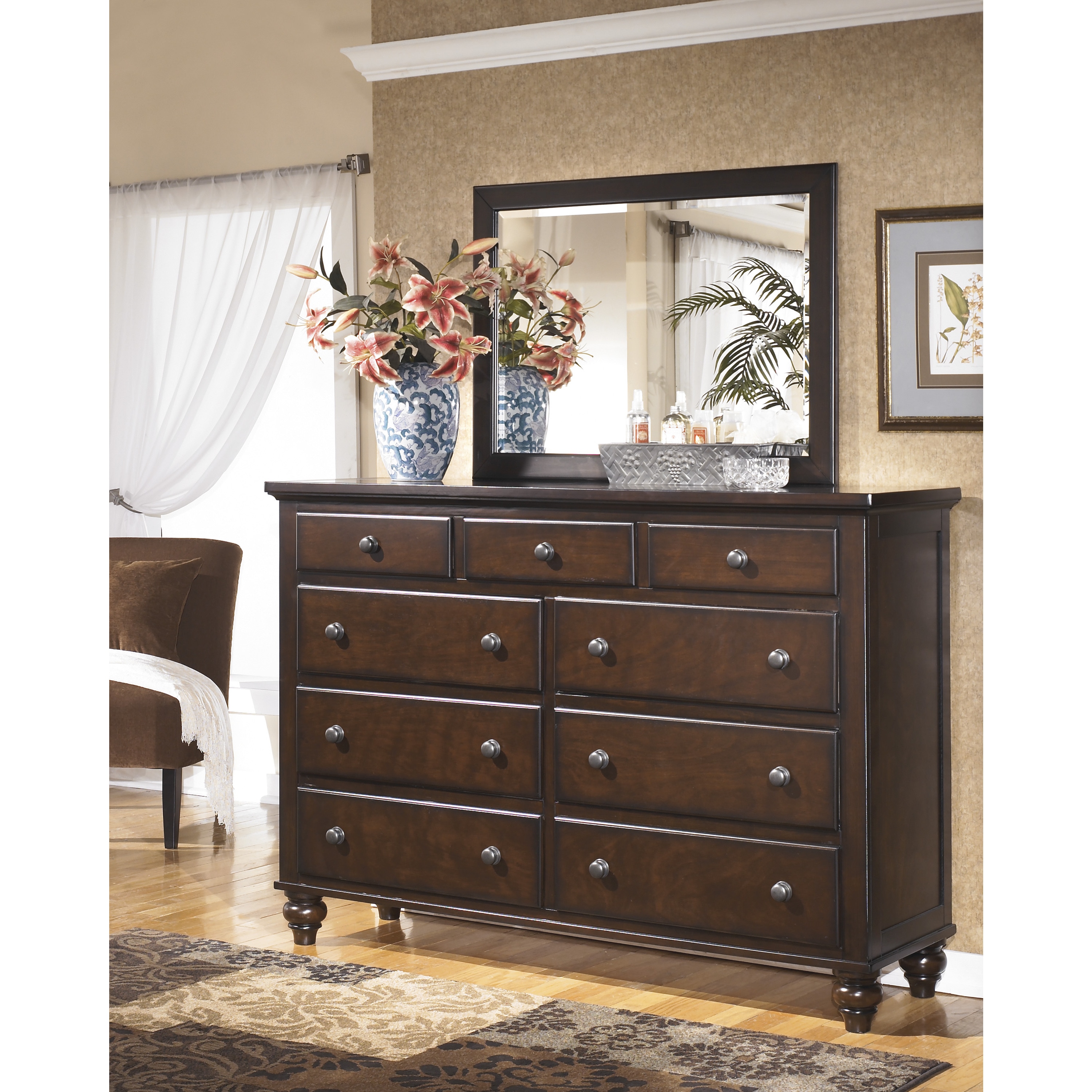 Signature Design By Ashley Signature Designs By Ashley Camdyn Dark Brown Dresser Brown Size 9 drawer