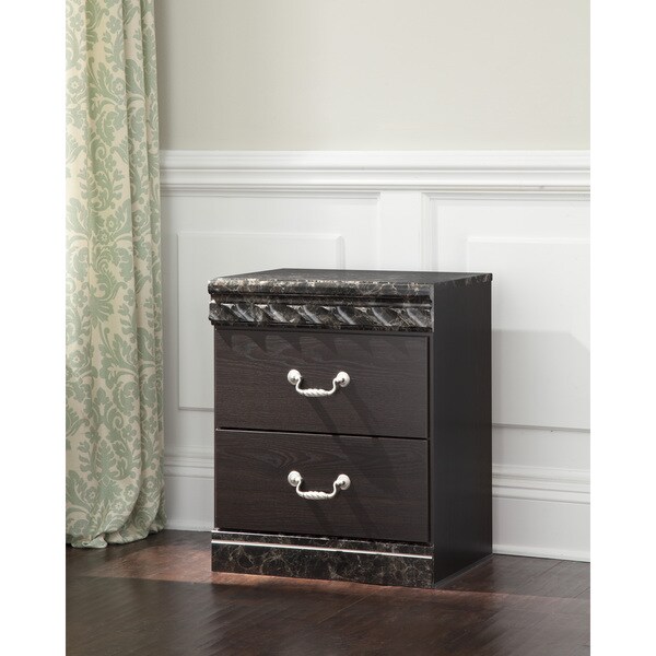 Vachel Dark Brown 2-drawer Nightstand