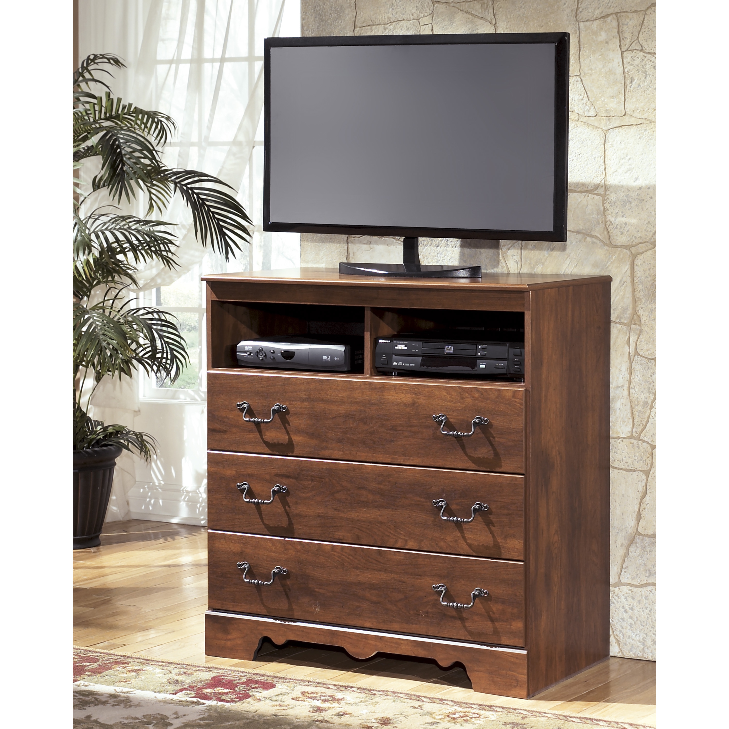 Signature Design By Ashley Signature Designs By Ashley Timberline Media Chest Brown Size 3 drawer