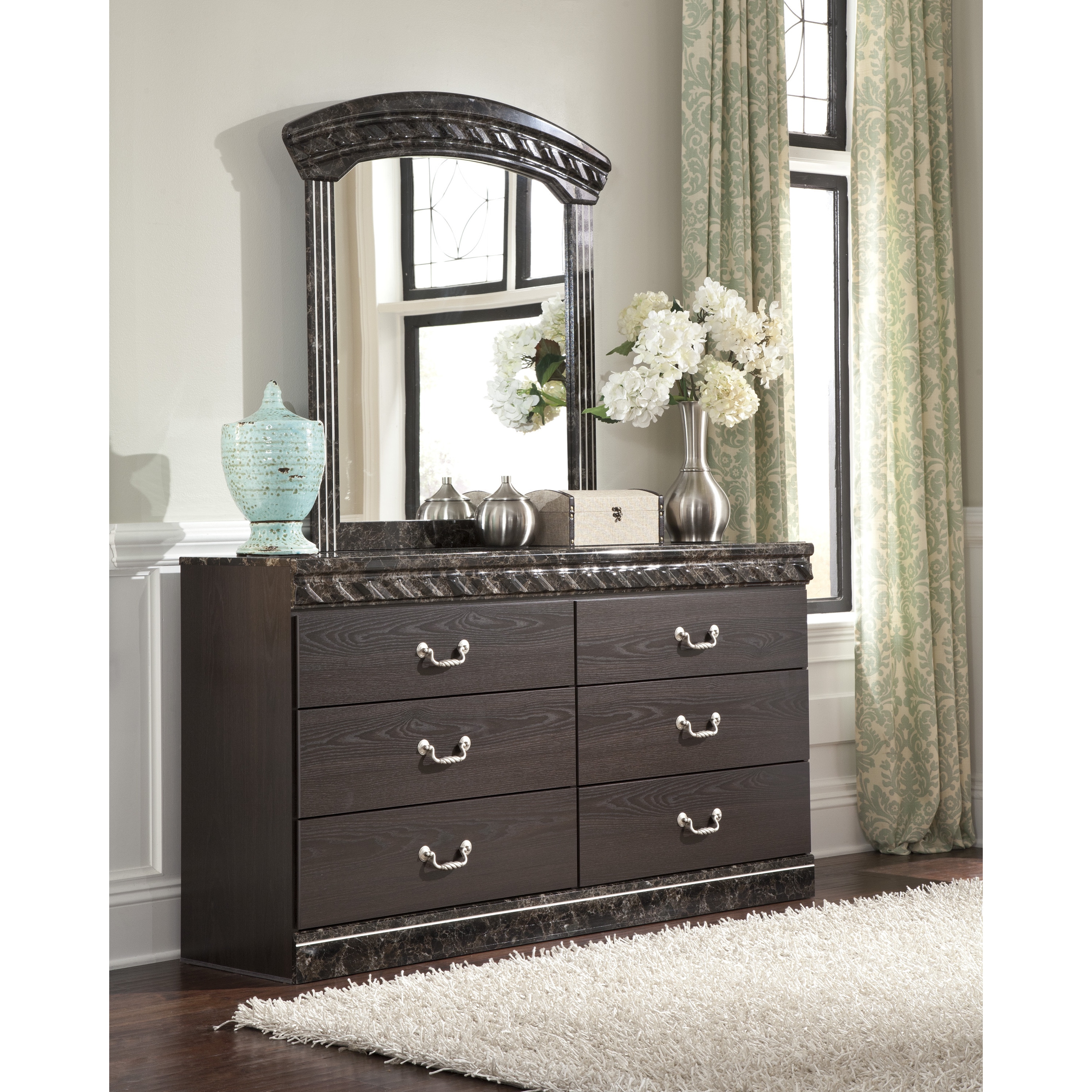 Signature Design By Ashley Signature Designs By Ashley Vachel Dark Brown Dresser Brown Size 6 drawer