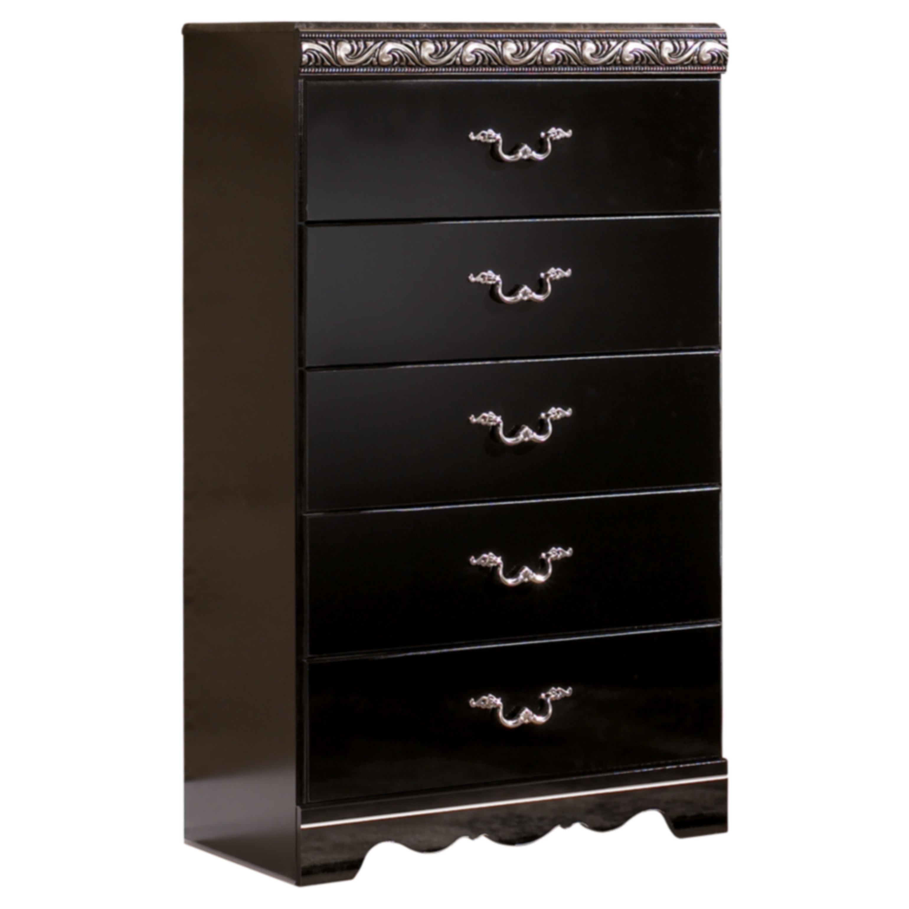 Ashley Furniture Industries Signature Designs By Ashley Constellations 5 drawer Glossy Black Chest Black Size 5 drawer