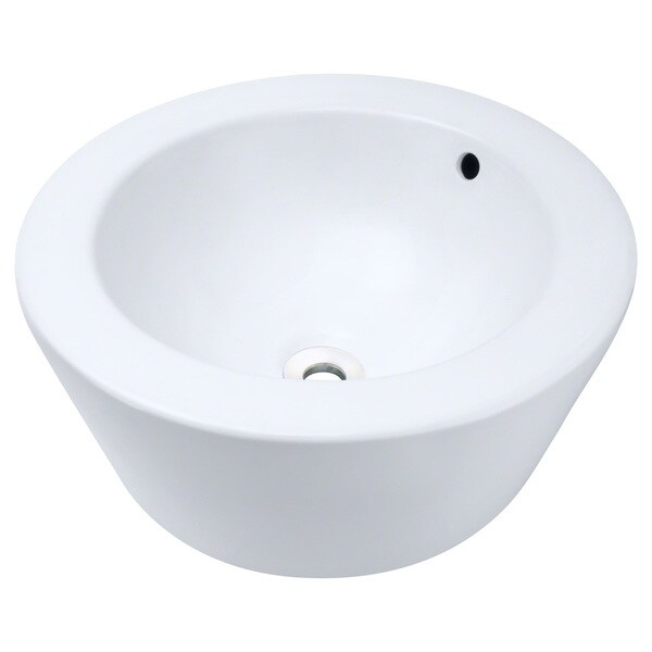 Shop Polaris Sinks Bisque Porcelain Vessel Sink White Free Shipping