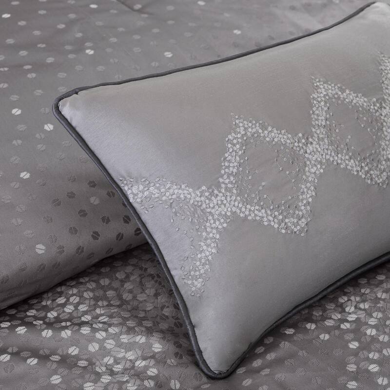 Madison Park Crawford Grey Jacquard 7-piece Comforter Set