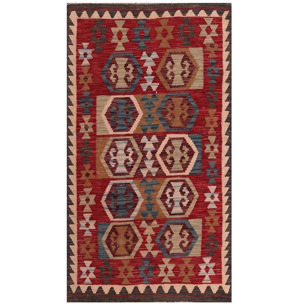 Handmade Wool Kilim (Afghanistan) - 2'10 x 5'1