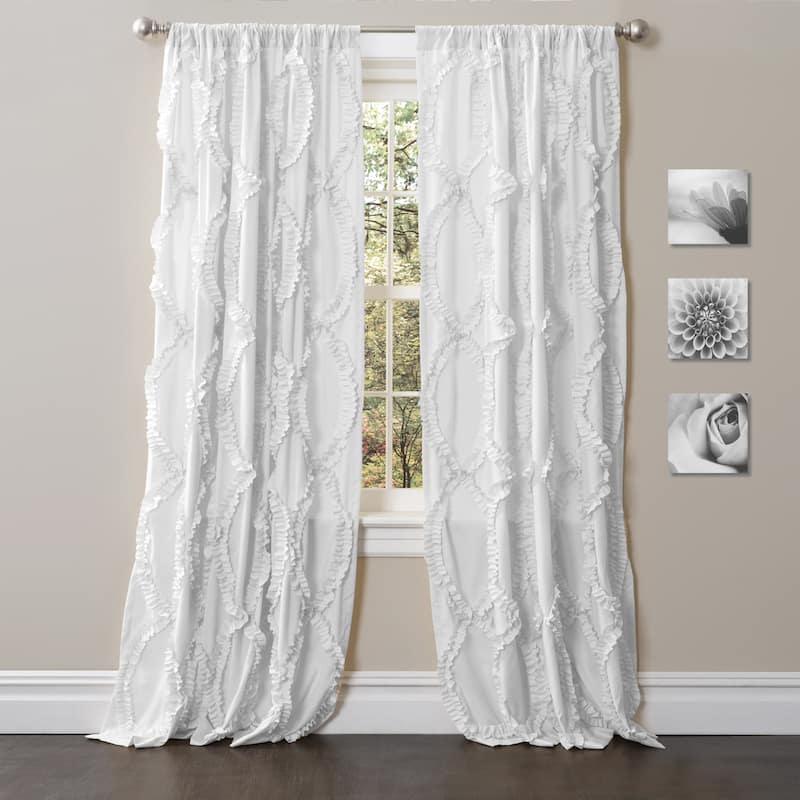 The Gray Barn Dairy Air Single Curtain Panel - 63 Inches - White
