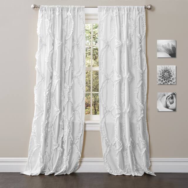 The Gray Barn Dairy Air Single Curtain Panel - 63 Inches - White