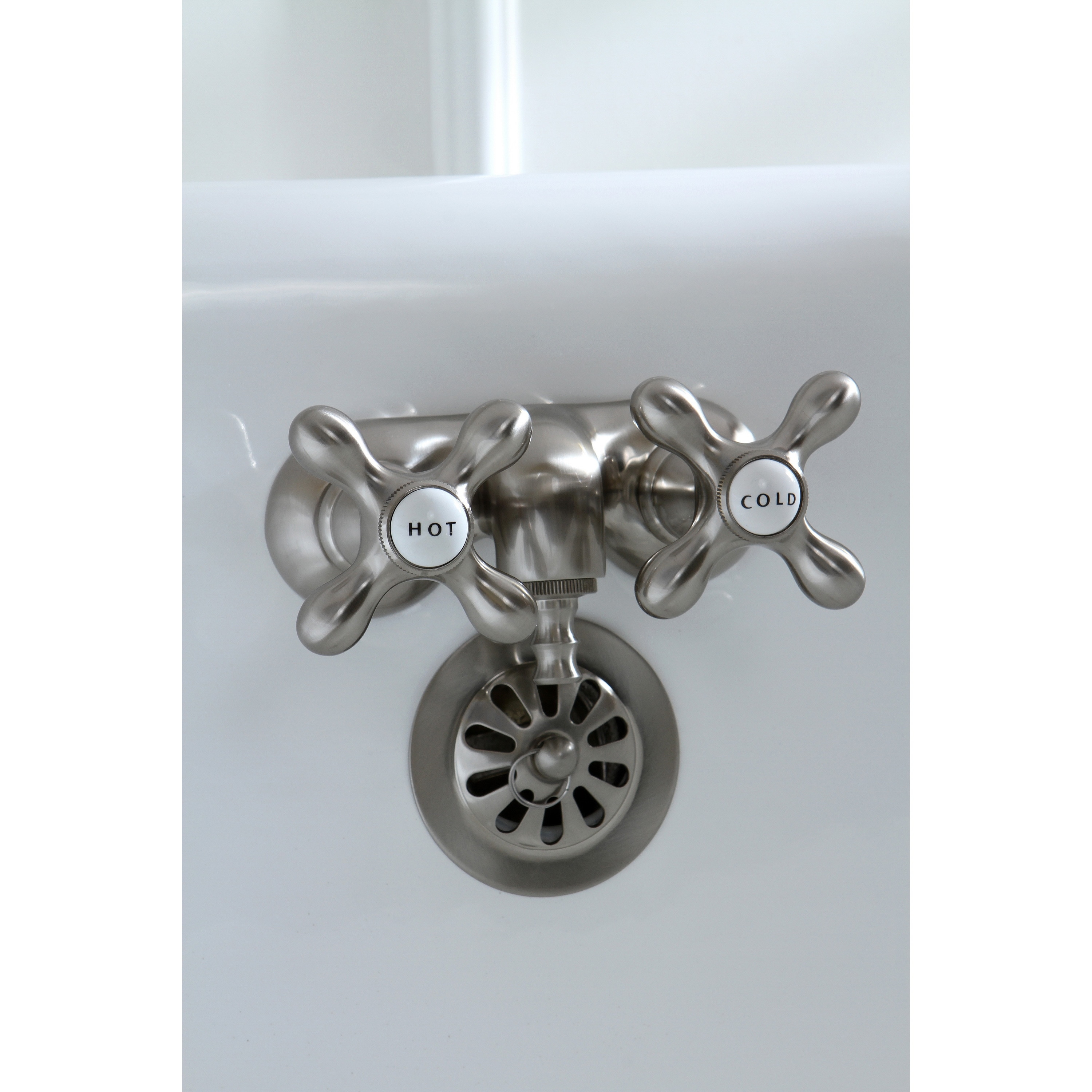 Classic Clawfoot Satin Nickel Bathtub Faucet