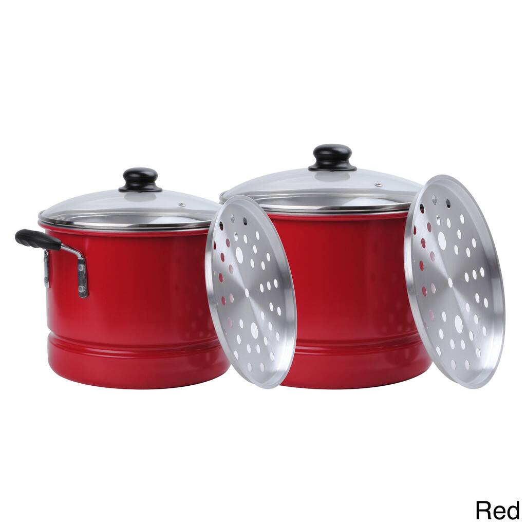 Aluminum 20-quart and 12-quart 6-piece Steamer Set