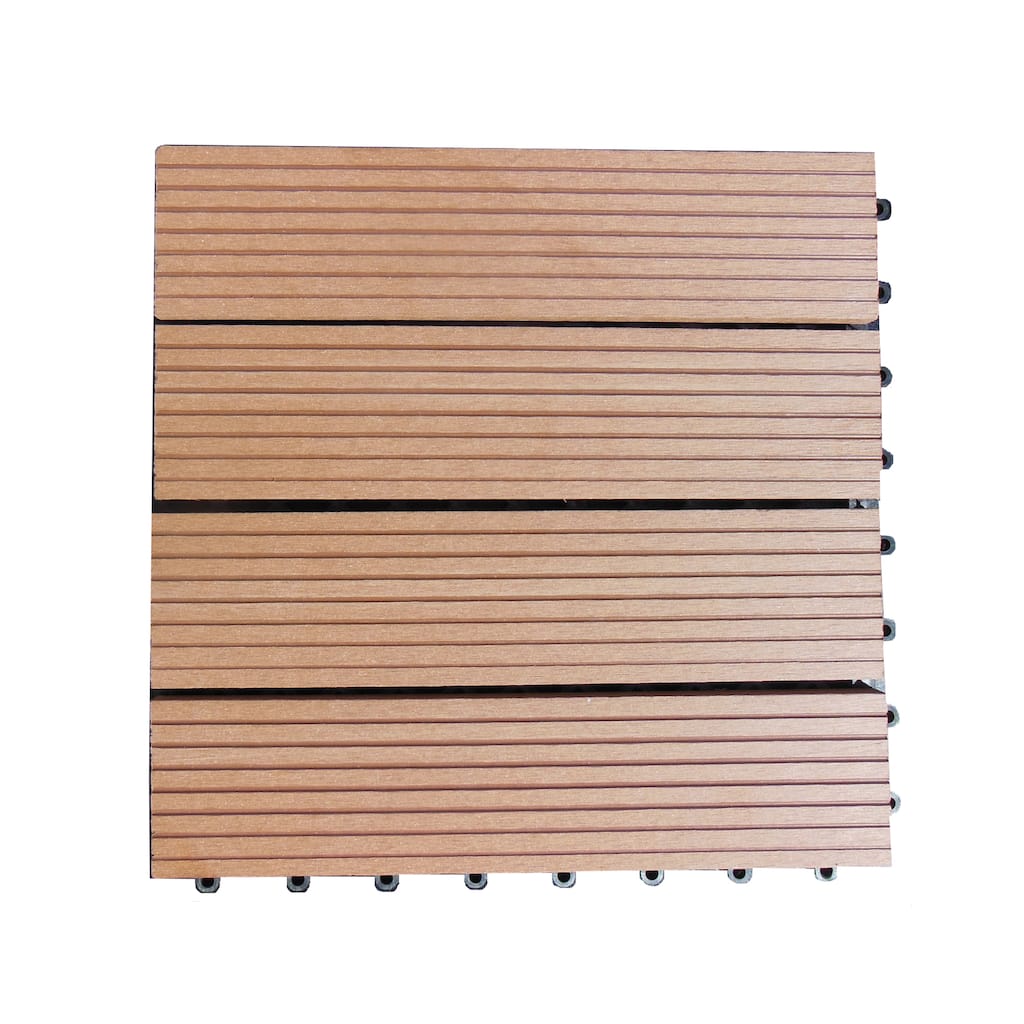 Century Outdoor Living 12x12 Composite Patio Interlocking DIY Deck Tiles (Box of 10)