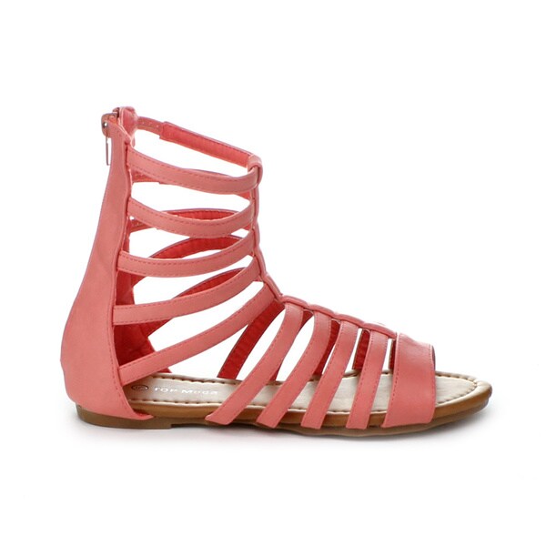 red flat gladiator sandals