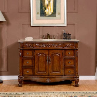 Silkroad Exclusive 48-inch Crema Marfil Marble Top Single
