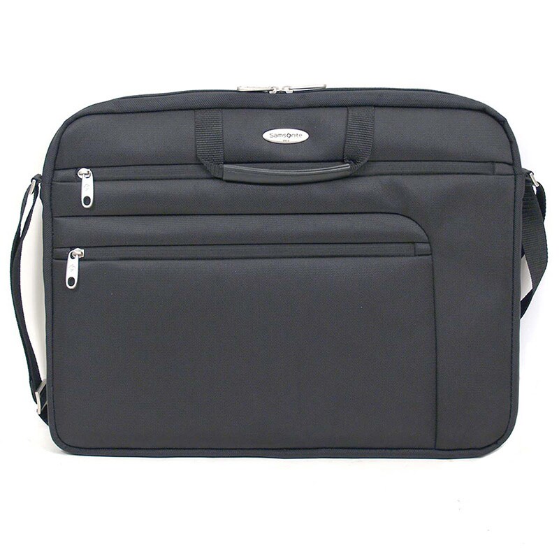 samsonite leather slim portfolio laptop briefcase