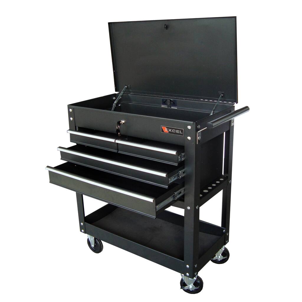 Excel Steel 33-inch Four-drawer Tool Cart