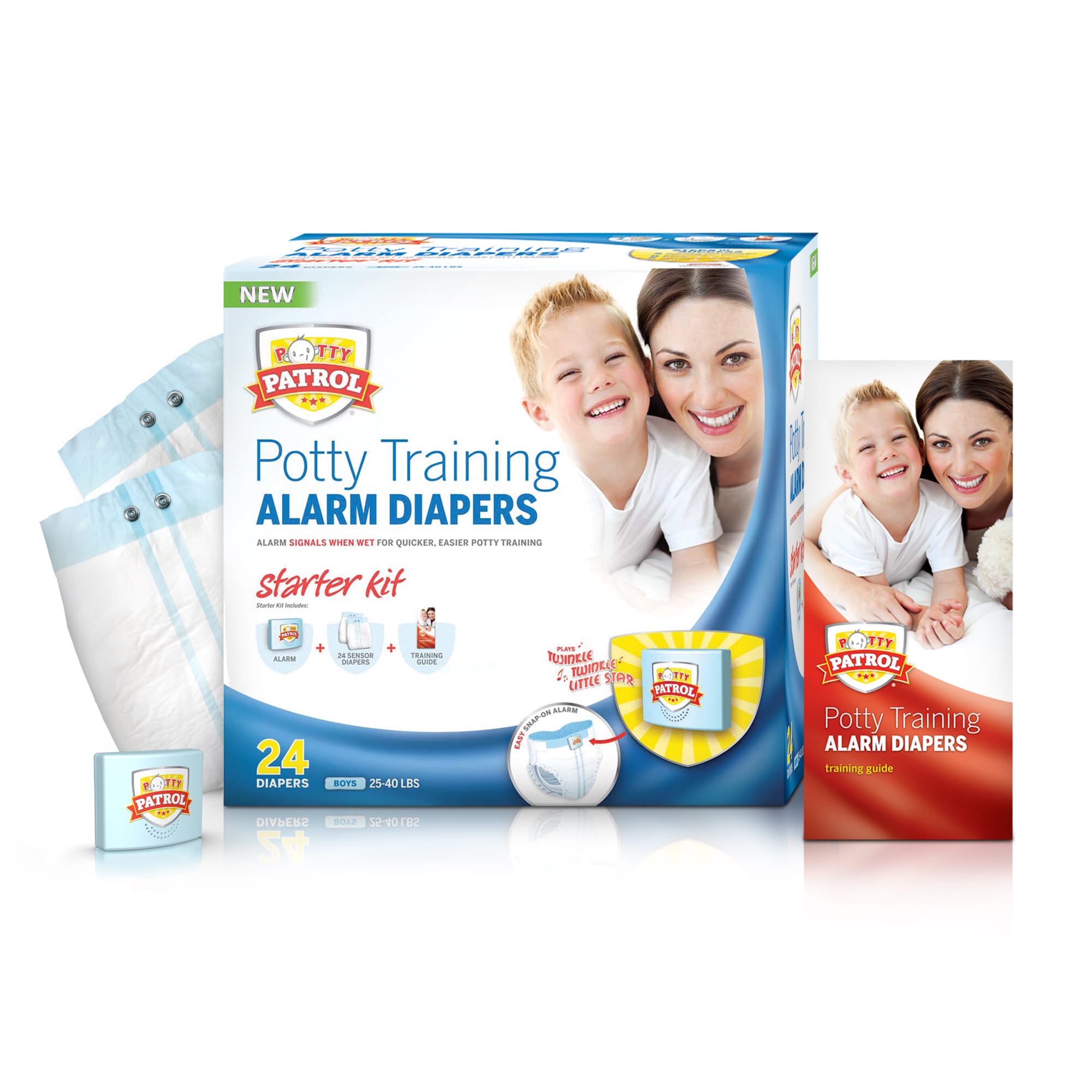 Potty Patrol Boys Alarm Diapers Starter Kit