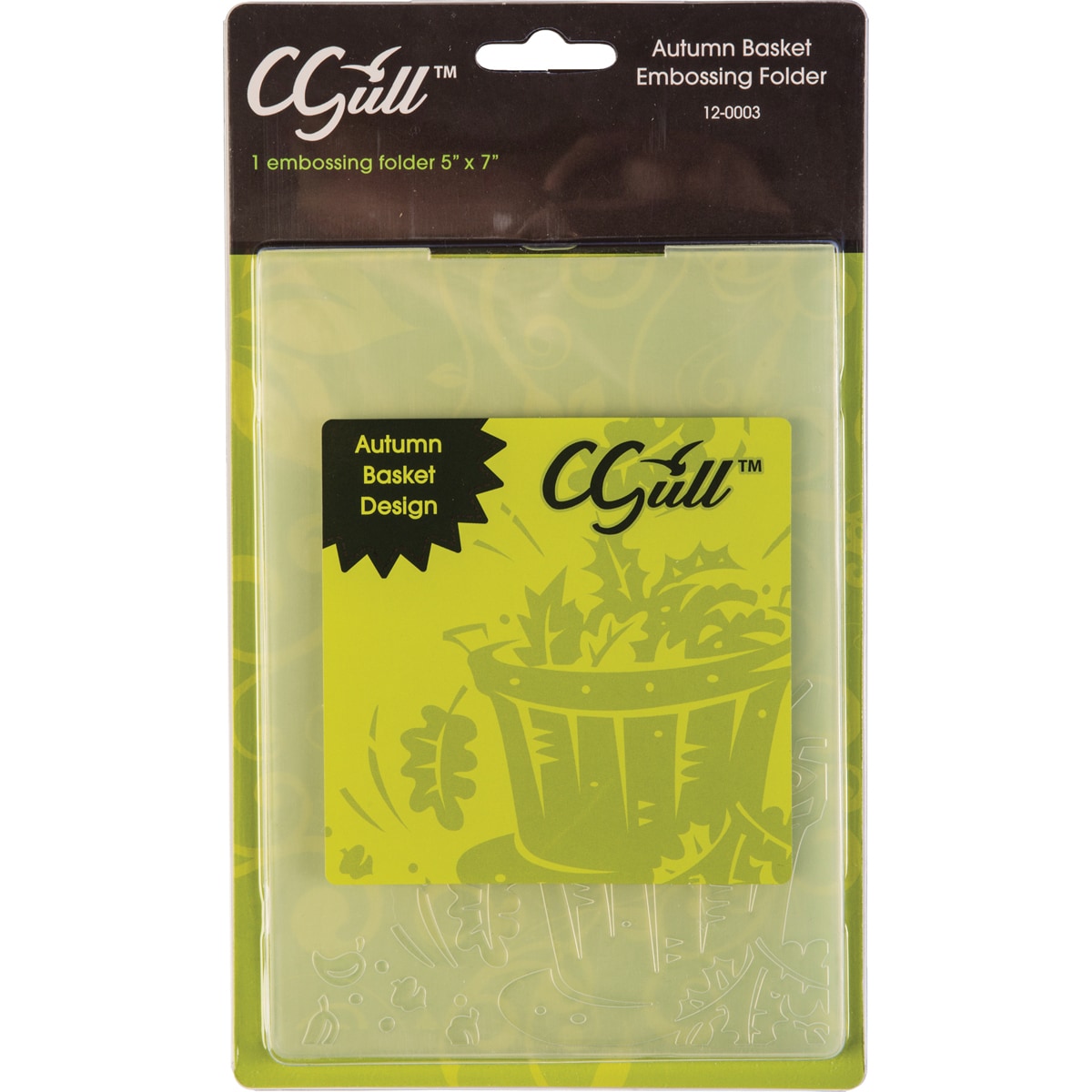 Cgull 12 0003 Autumn Basket Embossing Folder