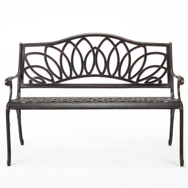 Virginia Outdoor Cast Aluminum Bench by Christopher Knight Home - Bed ...