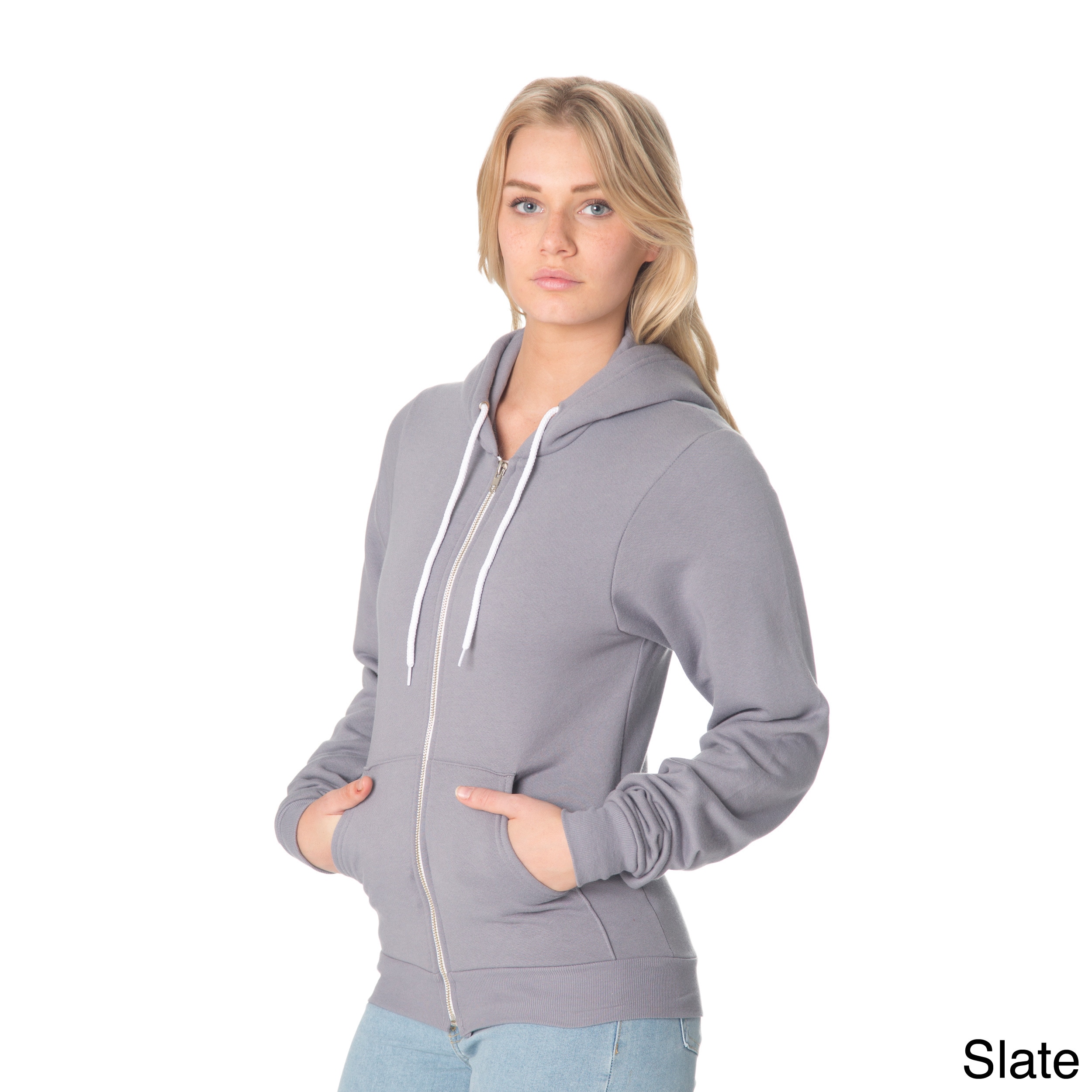 American Apparel American Apparel Unisex Flex Fleece Zip Hoodie Grey Size XXS (0  1)