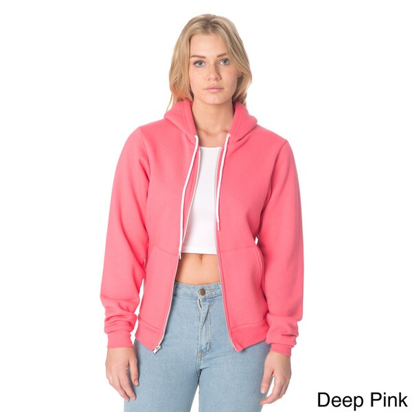 American Apparel F497 Unisex Flex Fleece Zip Hoodie XX-Small 1 White 1 Brown