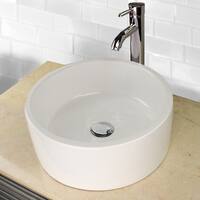 Shop Highpoint Collection 16 inch Round White Vessel Sink with Drain ...
