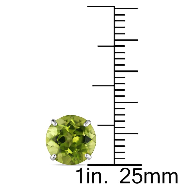 Miadora 14k White Gold 4ct TGW Peridot Solitaire Earrings