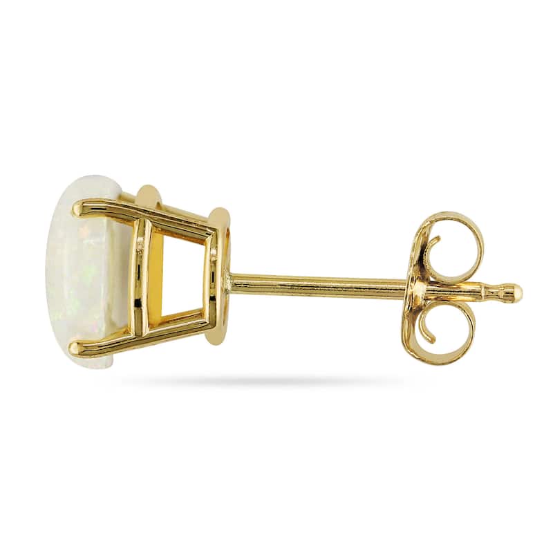Miadora 10k Yellow Gold Opal Solitaire Earrings