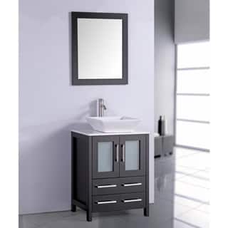 Vessel Bathroom Vanities Vanity Cabinets Online At Legion Furniture 24 Inch Vessel Sink Espresso Bathroom Vanity White Artificial Stone Top And Matching