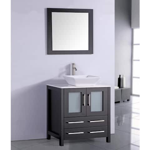 Vessel Bathroom Vanities Vanity Cabinets Online At White Artificial Stone Top 30 Inch Vessel Sink Espresso Bathroom Vanity And Matching Fram