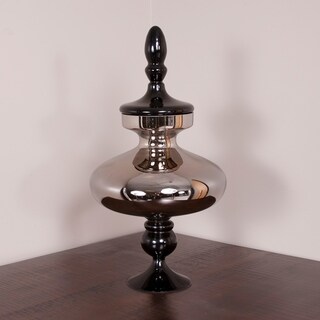 Large Black and Smoked Glass Urn
