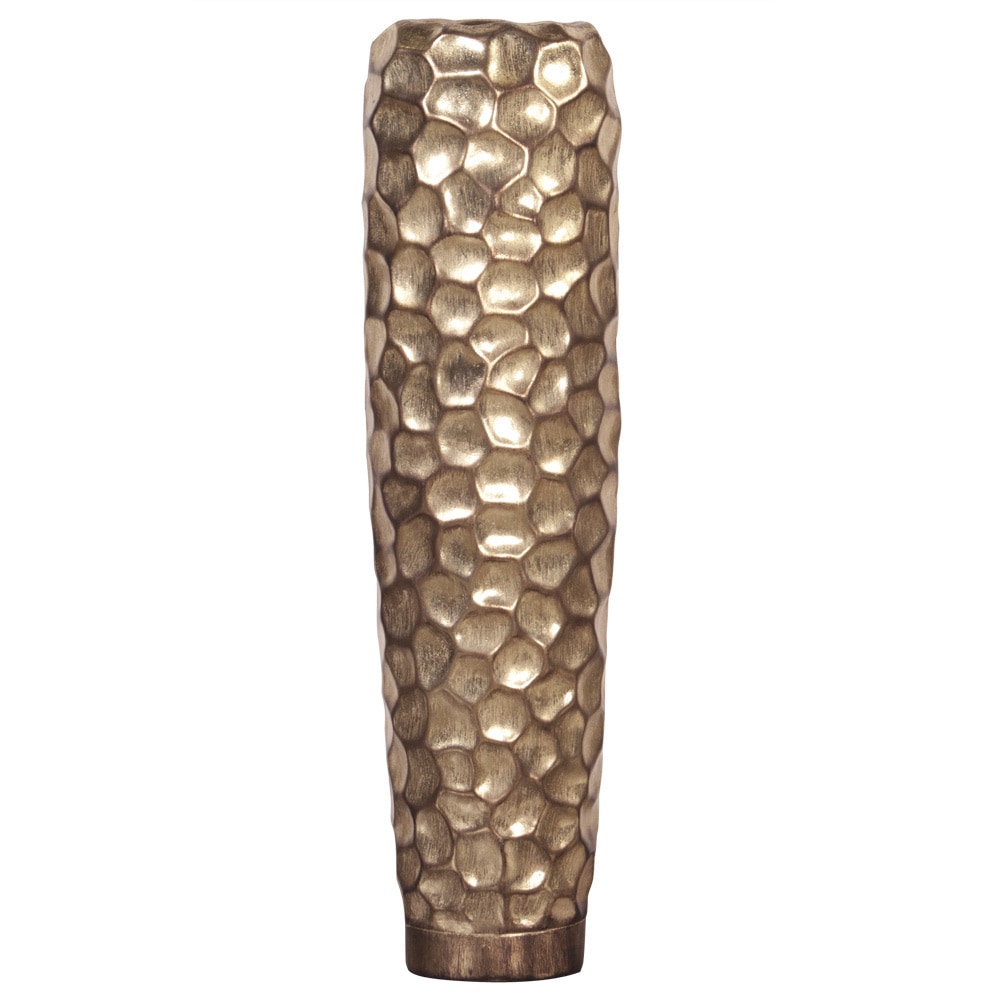 Hammered Gold Tall Vase