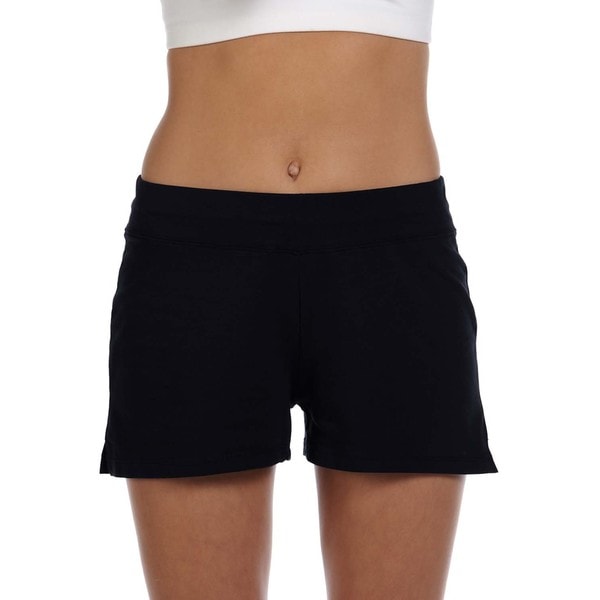 Bella Womens Black Cotton/ Spandex Fitness Shorts   16347225