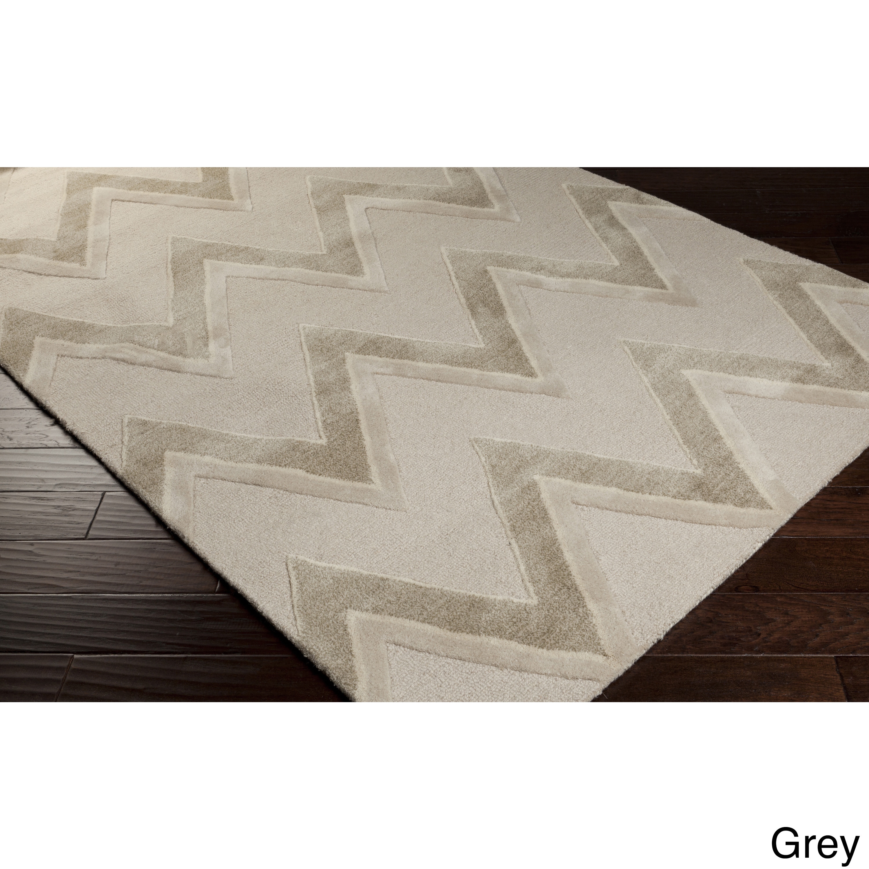 Hand tufted Gregory Chevron Wool Area Rug (5 X 76)