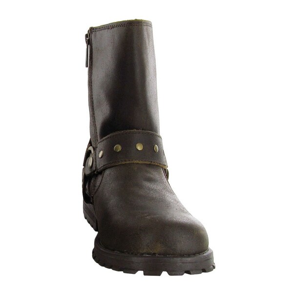 skechers mens 63882 zenith igore zip up leather boot shoe