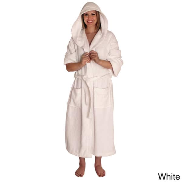 NDK New York Women/'s Hooded Terry Cloth Bath Robe 100/% Cotton