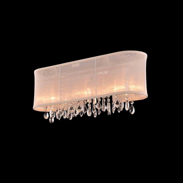 3-light Chrome/ Clear Crystal Wall Sconce