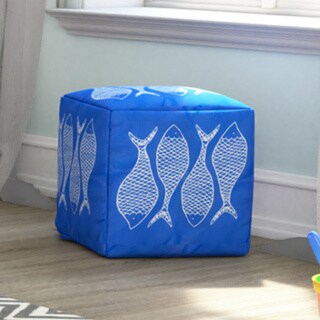 Fish Scales Outdoor/Indoor Decorative Cube Pouf