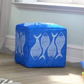 slide 2 of 11, Fish Scales Outdoor/Indoor Decorative Cube Pouf