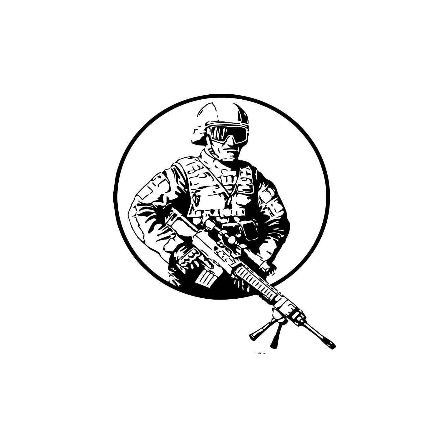 Vsgraphics Llc Machine Gunner Vinyl Wall Art Black Size Medium