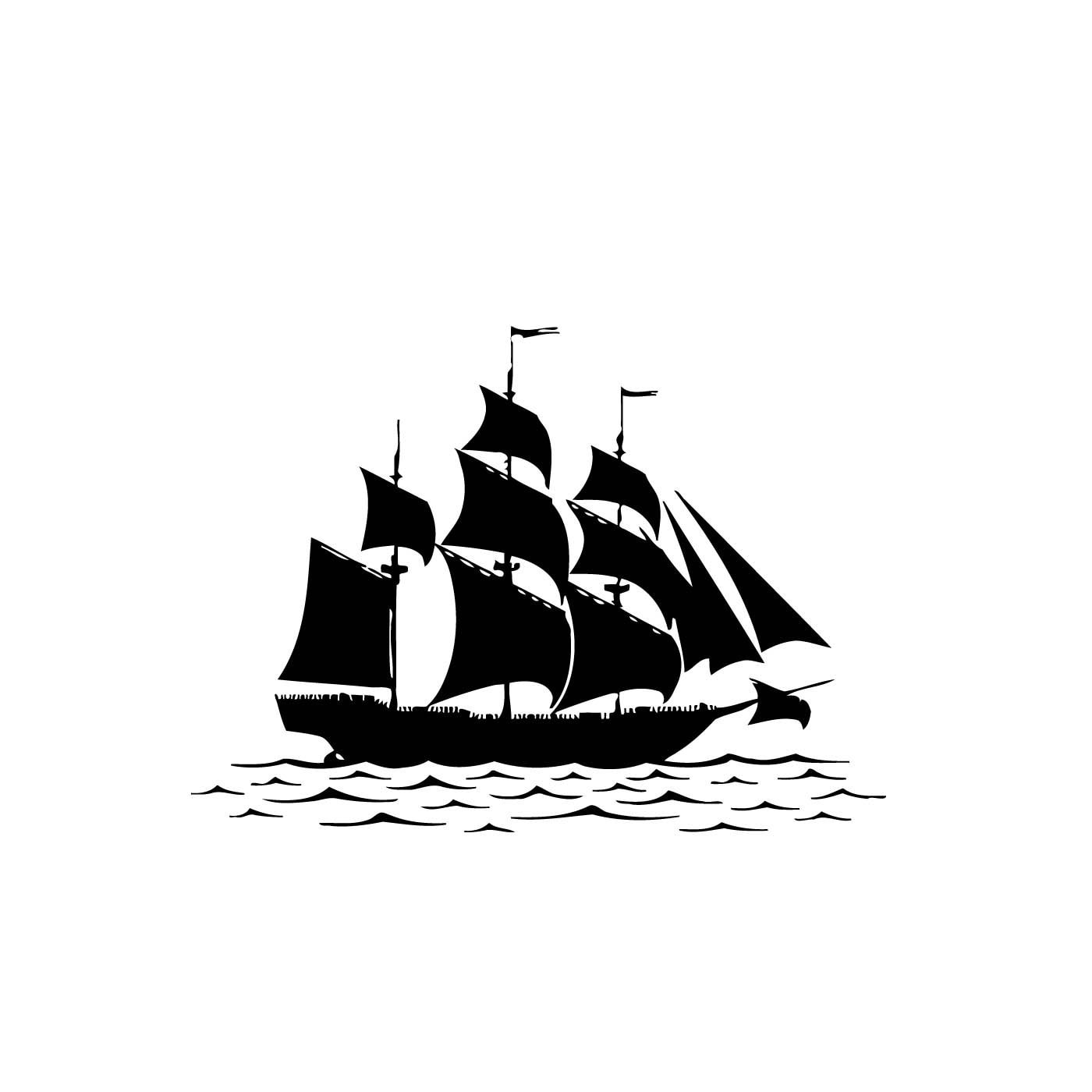 Vsgraphics Llc Barquentine Vinyl Wall Art Black Size Medium