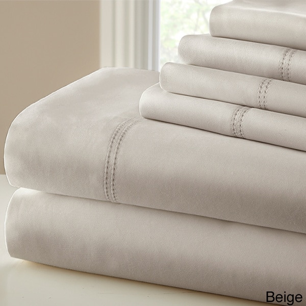 1000 Thread Count Blend Double Hem Stitch 6 piece Sheet Set   16349205