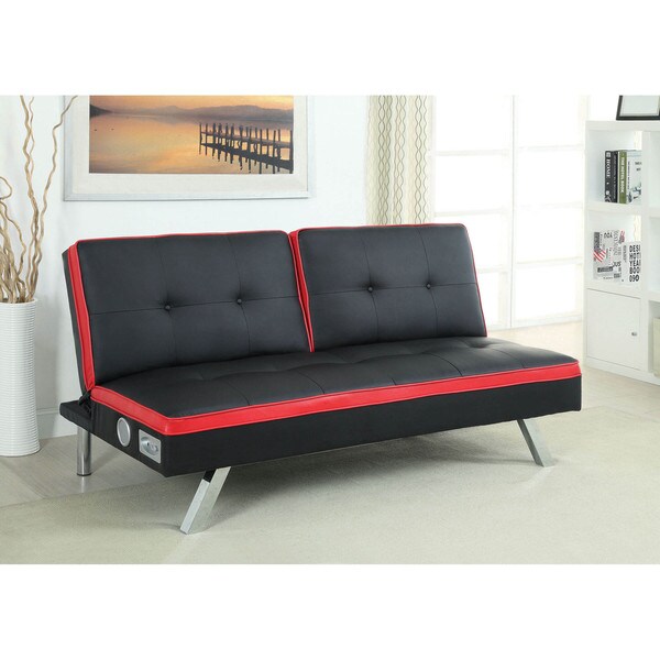 Furniture of America Ascari Split Back Leatherette Futon Sofa with