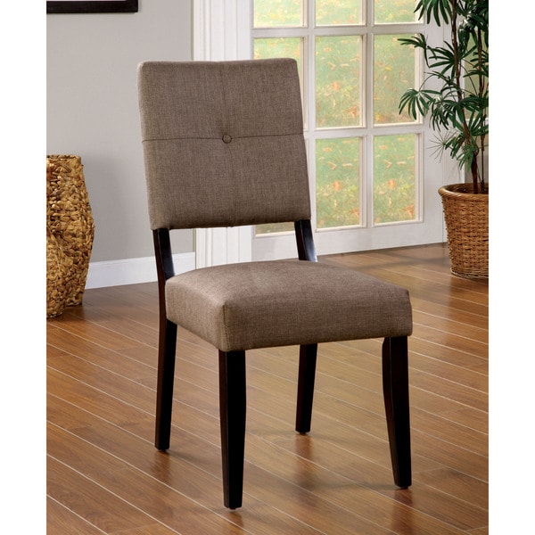 Furniture of America Catherine Taupe Fabric Dining Chair (Set of 2