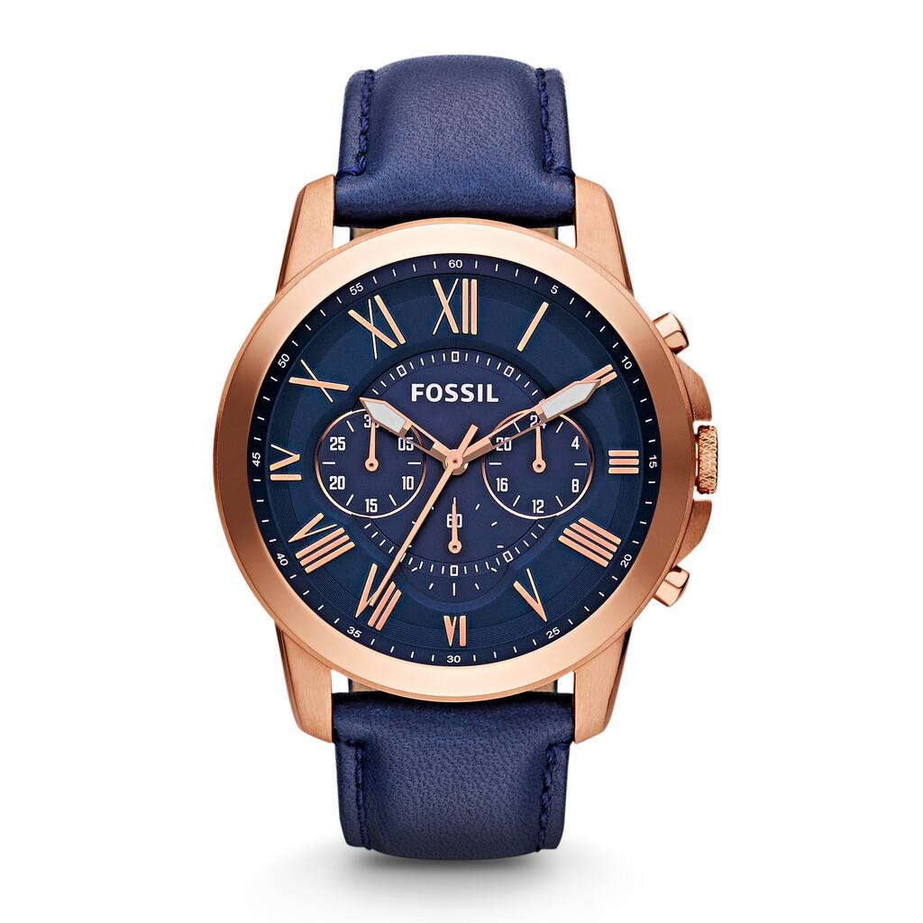 Fossil Men's FS4835 'Grant' Analog Quartz Blue Watch