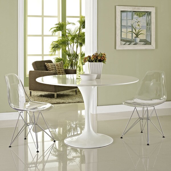 Shop Clear Paris Dining Chairs with Wire Base (Set of 2) On Sale