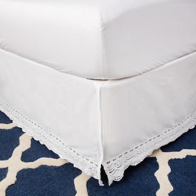 Greenland Home Fashions White Crochet Lace 18-inch Drop Bedskirt