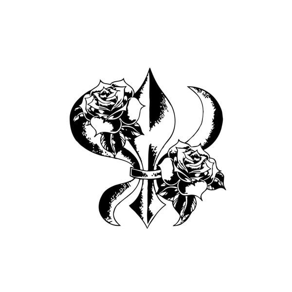 Fleur-de-lis with Roses Vinyl Wall Art