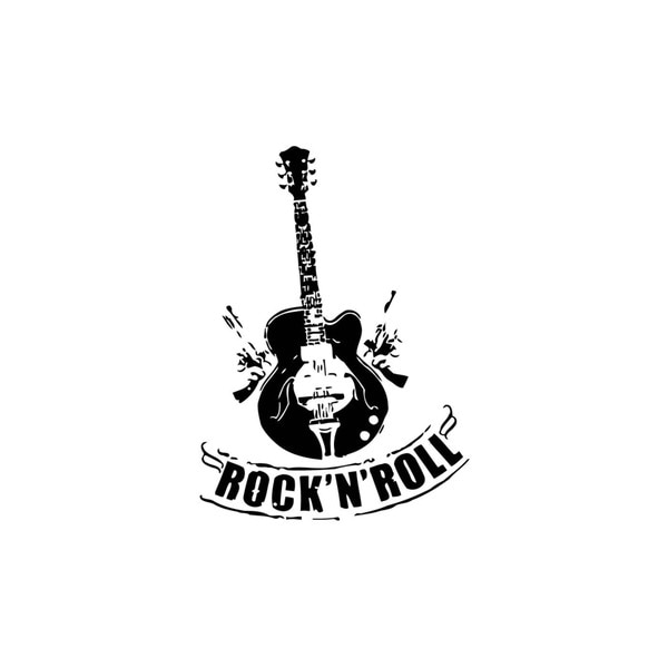 Shop Rock 'N' Roll Guitar Vinyl Wall Art - Free Shipping On Orders Over ...