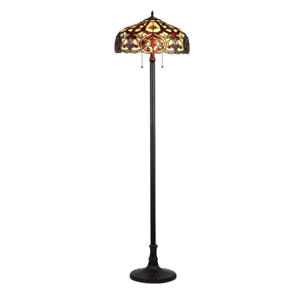 Tiffany Style Victorian Design Dark Bronze 2-light Floor Lamp