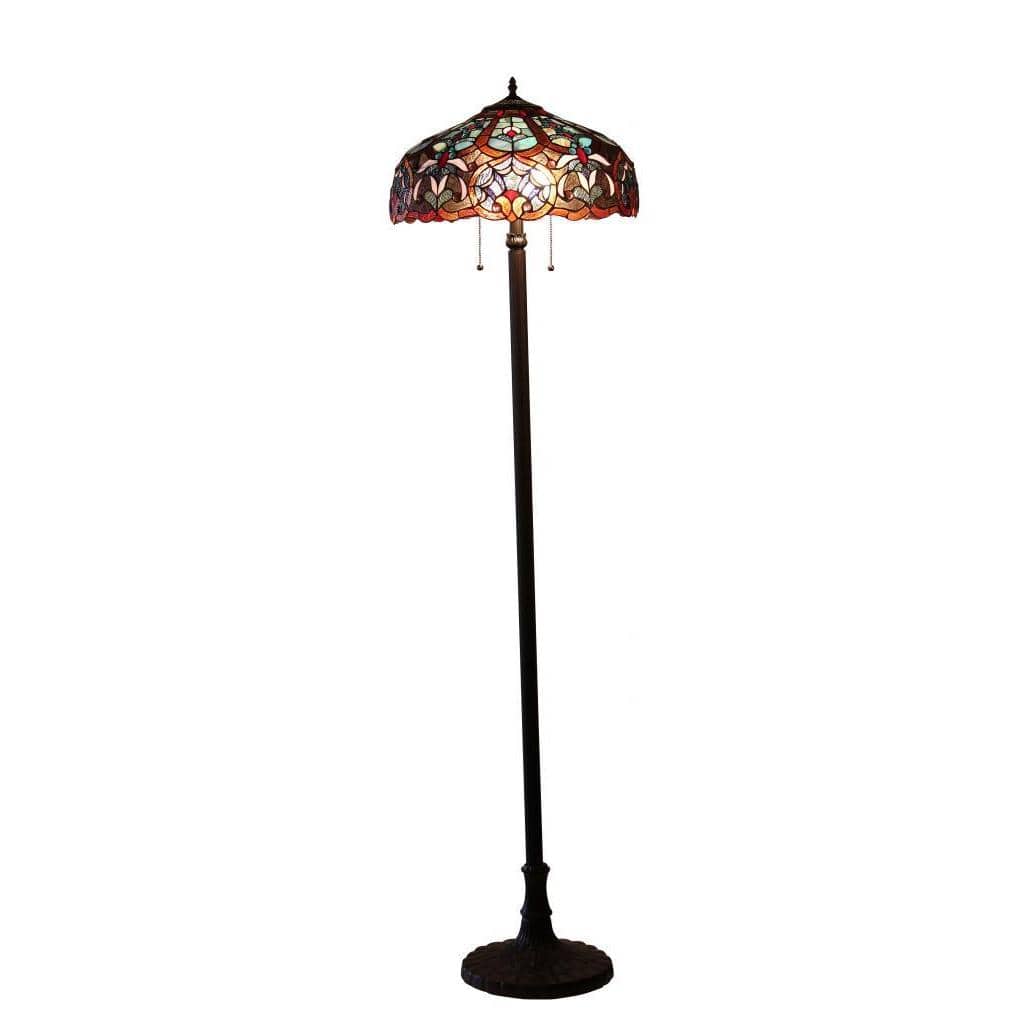 Tiffany Style Victorian Design 2-light Dark Bronze Floor Lamp